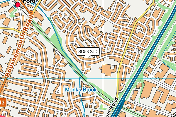SO53 2JD map - OS VectorMap District (Ordnance Survey)