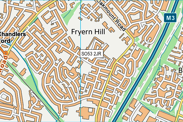 SO53 2JR map - OS VectorMap District (Ordnance Survey)