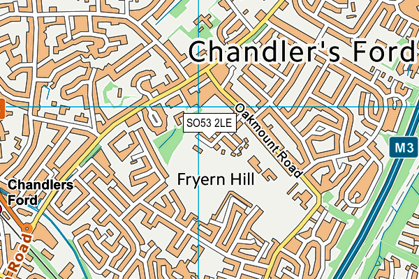 Fryern Recreation Ground map (SO53 2LE) - OS VectorMap District (Ordnance Survey)