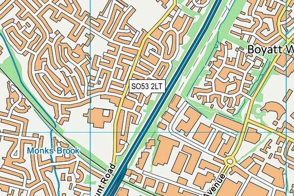 SO53 2LT map - OS VectorMap District (Ordnance Survey)
