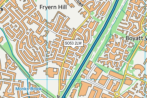 SO53 2LW map - OS VectorMap District (Ordnance Survey)