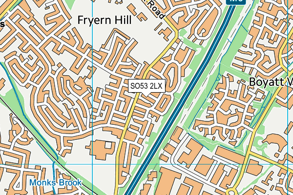 SO53 2LX map - OS VectorMap District (Ordnance Survey)