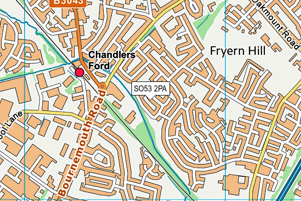 SO53 2PA map - OS VectorMap District (Ordnance Survey)