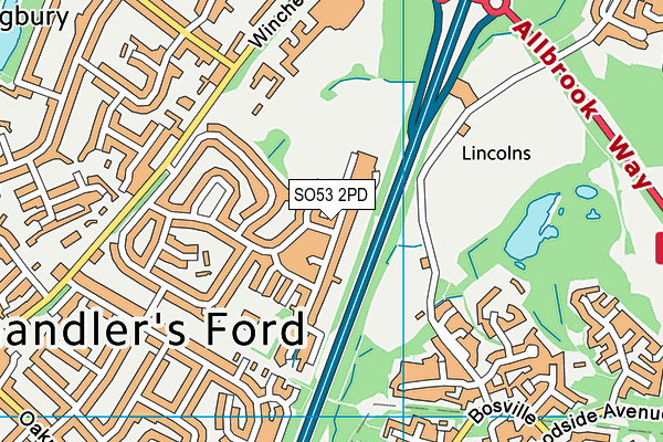 SO53 2PD map - OS VectorMap District (Ordnance Survey)