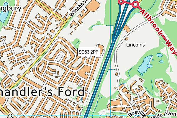 SO53 2PF map - OS VectorMap District (Ordnance Survey)