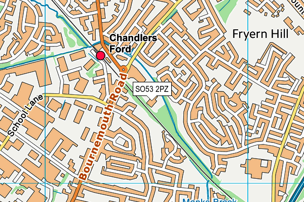 SO53 2PZ map - OS VectorMap District (Ordnance Survey)