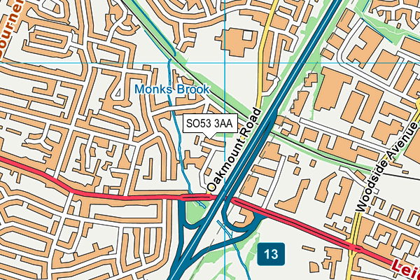 SO53 3AA map - OS VectorMap District (Ordnance Survey)