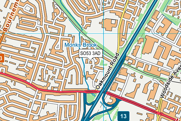 SO53 3AD map - OS VectorMap District (Ordnance Survey)