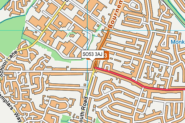 SO53 3AJ map - OS VectorMap District (Ordnance Survey)