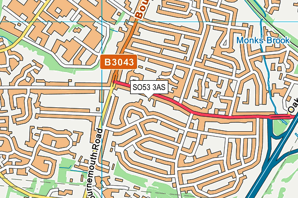 SO53 3AS map - OS VectorMap District (Ordnance Survey)