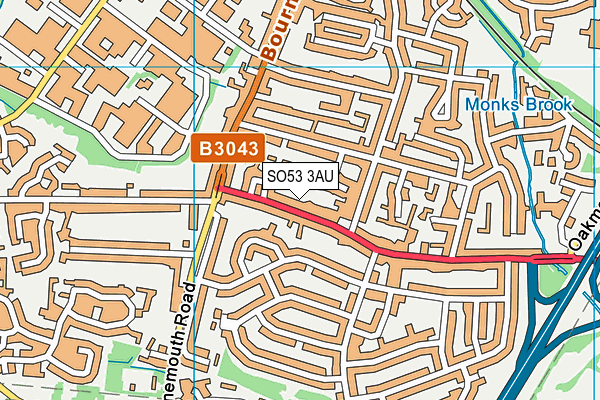 SO53 3AU map - OS VectorMap District (Ordnance Survey)