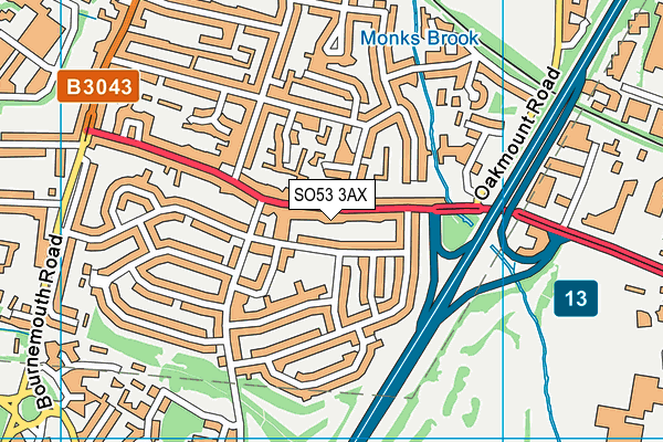 SO53 3AX map - OS VectorMap District (Ordnance Survey)