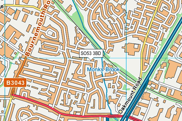 SO53 3BD map - OS VectorMap District (Ordnance Survey)