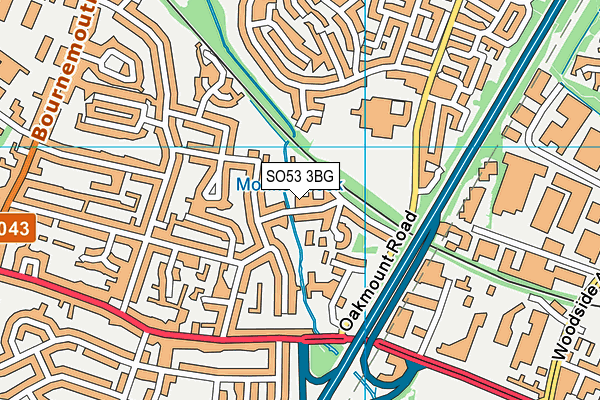 SO53 3BG map - OS VectorMap District (Ordnance Survey)