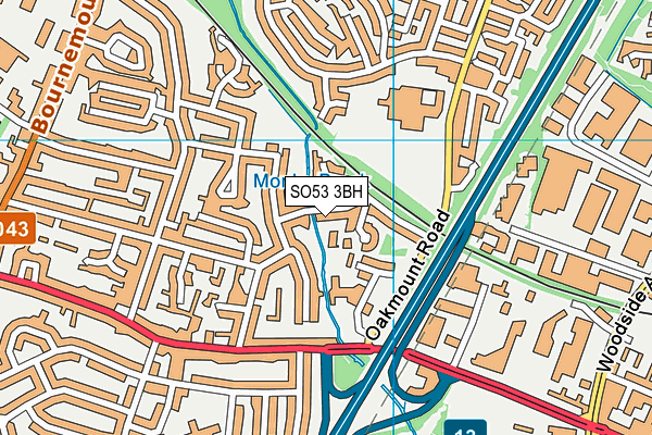 SO53 3BH map - OS VectorMap District (Ordnance Survey)