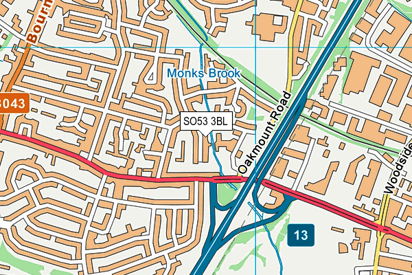 SO53 3BL map - OS VectorMap District (Ordnance Survey)