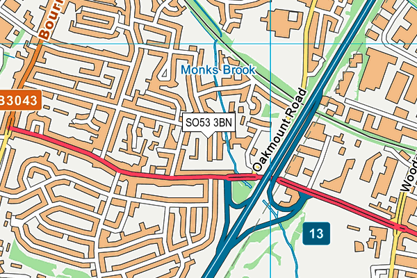 SO53 3BN map - OS VectorMap District (Ordnance Survey)