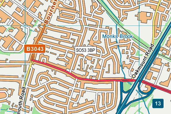 SO53 3BP map - OS VectorMap District (Ordnance Survey)