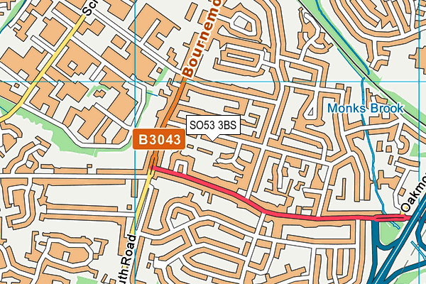 SO53 3BS map - OS VectorMap District (Ordnance Survey)