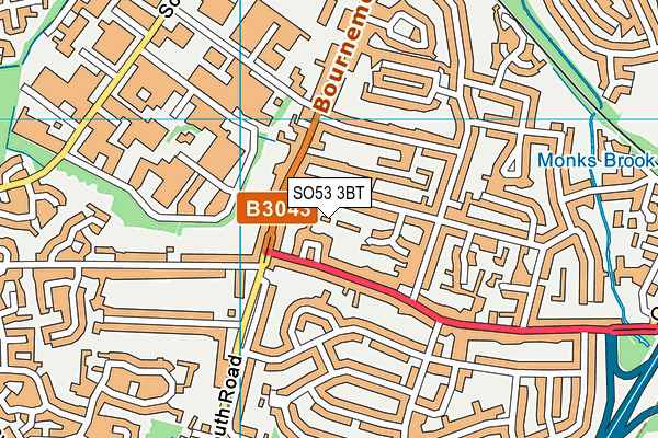 SO53 3BT map - OS VectorMap District (Ordnance Survey)