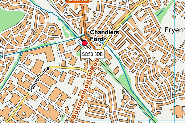 SO53 3DB map - OS VectorMap District (Ordnance Survey)