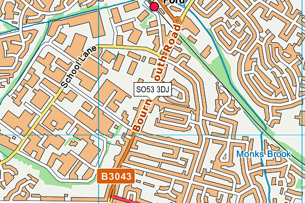 SO53 3DJ map - OS VectorMap District (Ordnance Survey)