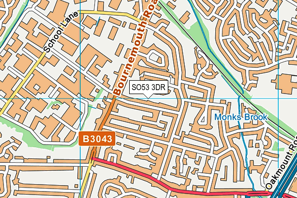 SO53 3DR map - OS VectorMap District (Ordnance Survey)