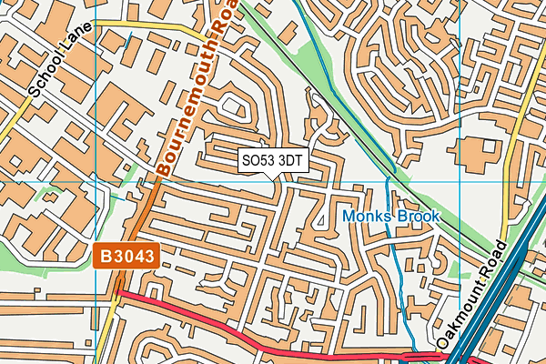 SO53 3DT map - OS VectorMap District (Ordnance Survey)