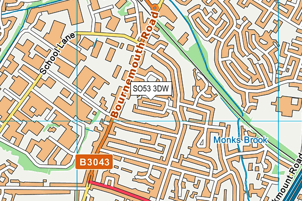 SO53 3DW map - OS VectorMap District (Ordnance Survey)