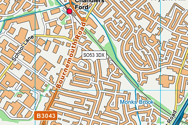 SO53 3DX map - OS VectorMap District (Ordnance Survey)