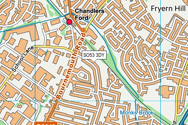 SO53 3DY map - OS VectorMap District (Ordnance Survey)