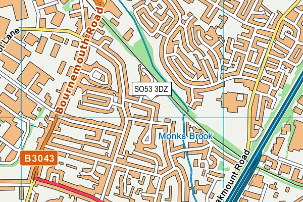 SO53 3DZ map - OS VectorMap District (Ordnance Survey)