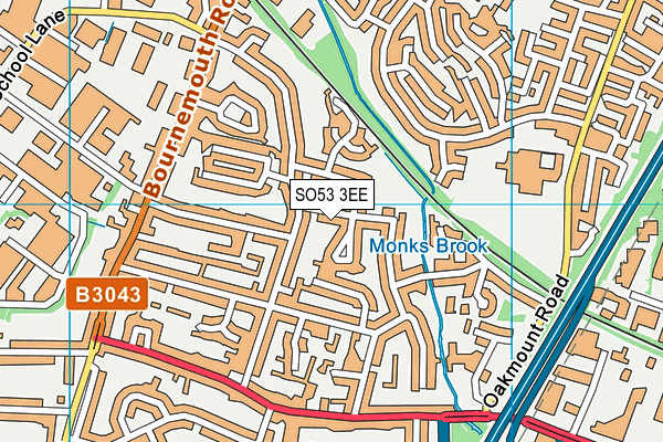 SO53 3EE map - OS VectorMap District (Ordnance Survey)