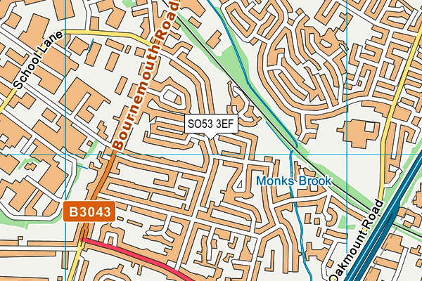 SO53 3EF map - OS VectorMap District (Ordnance Survey)