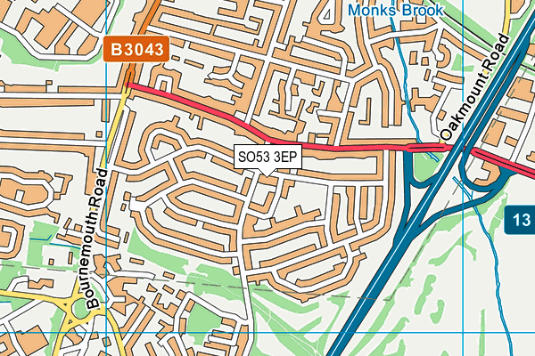 SO53 3EP map - OS VectorMap District (Ordnance Survey)