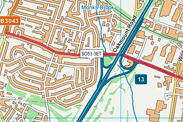 SO53 3ET map - OS VectorMap District (Ordnance Survey)