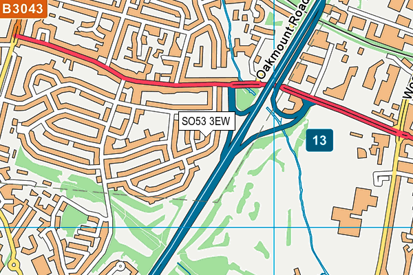 SO53 3EW map - OS VectorMap District (Ordnance Survey)