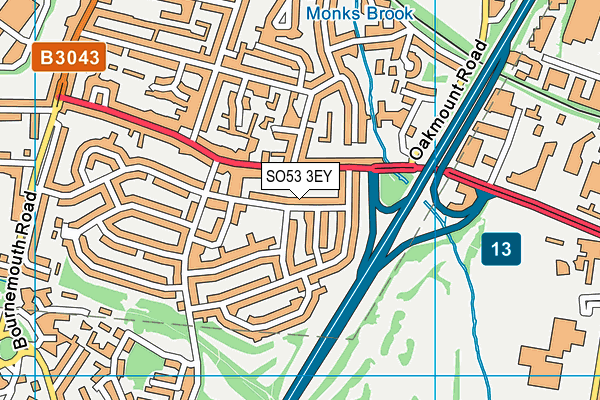 SO53 3EY map - OS VectorMap District (Ordnance Survey)