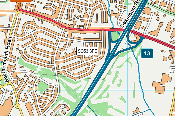 SO53 3FE map - OS VectorMap District (Ordnance Survey)