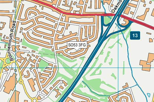 SO53 3FG map - OS VectorMap District (Ordnance Survey)