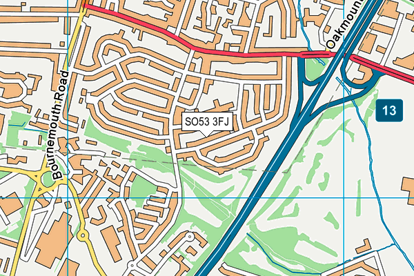 SO53 3FJ map - OS VectorMap District (Ordnance Survey)