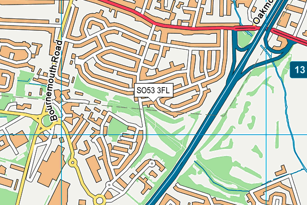 SO53 3FL map - OS VectorMap District (Ordnance Survey)