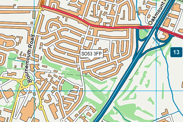 SO53 3FP map - OS VectorMap District (Ordnance Survey)