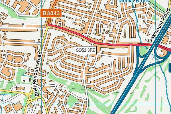 SO53 3FZ map - OS VectorMap District (Ordnance Survey)