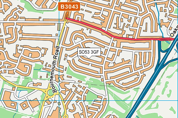 SO53 3GF map - OS VectorMap District (Ordnance Survey)