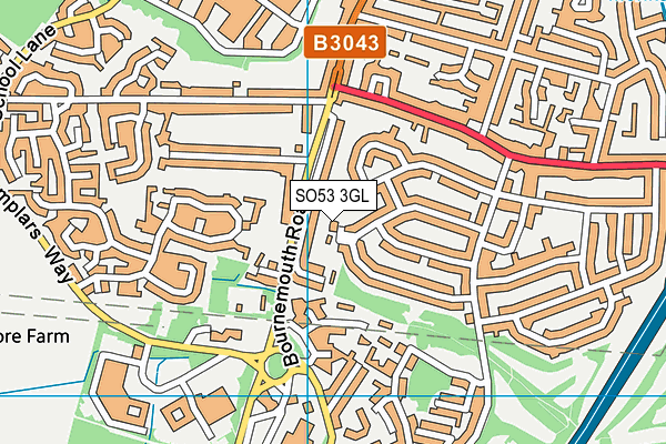 SO53 3GL map - OS VectorMap District (Ordnance Survey)