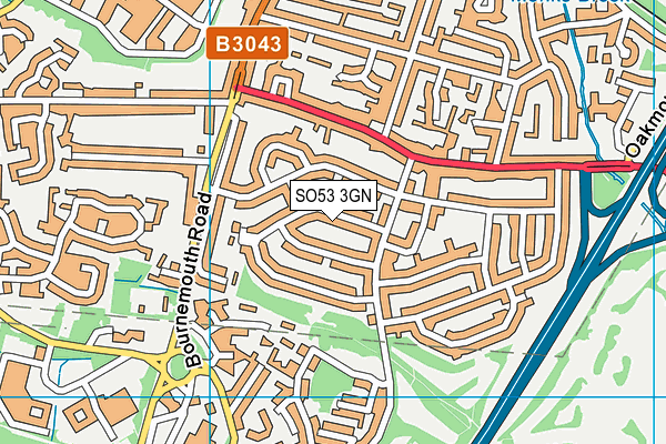 SO53 3GN map - OS VectorMap District (Ordnance Survey)