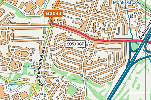 SO53 3GP map - OS VectorMap District (Ordnance Survey)