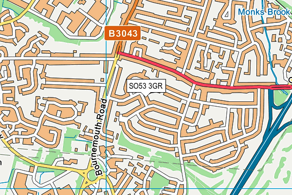 SO53 3GR map - OS VectorMap District (Ordnance Survey)