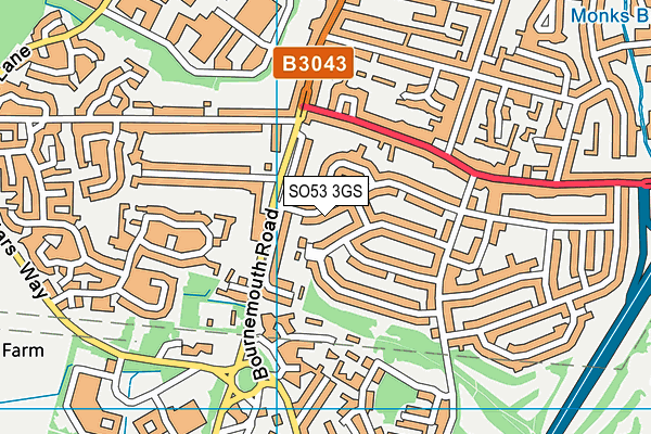 SO53 3GS map - OS VectorMap District (Ordnance Survey)